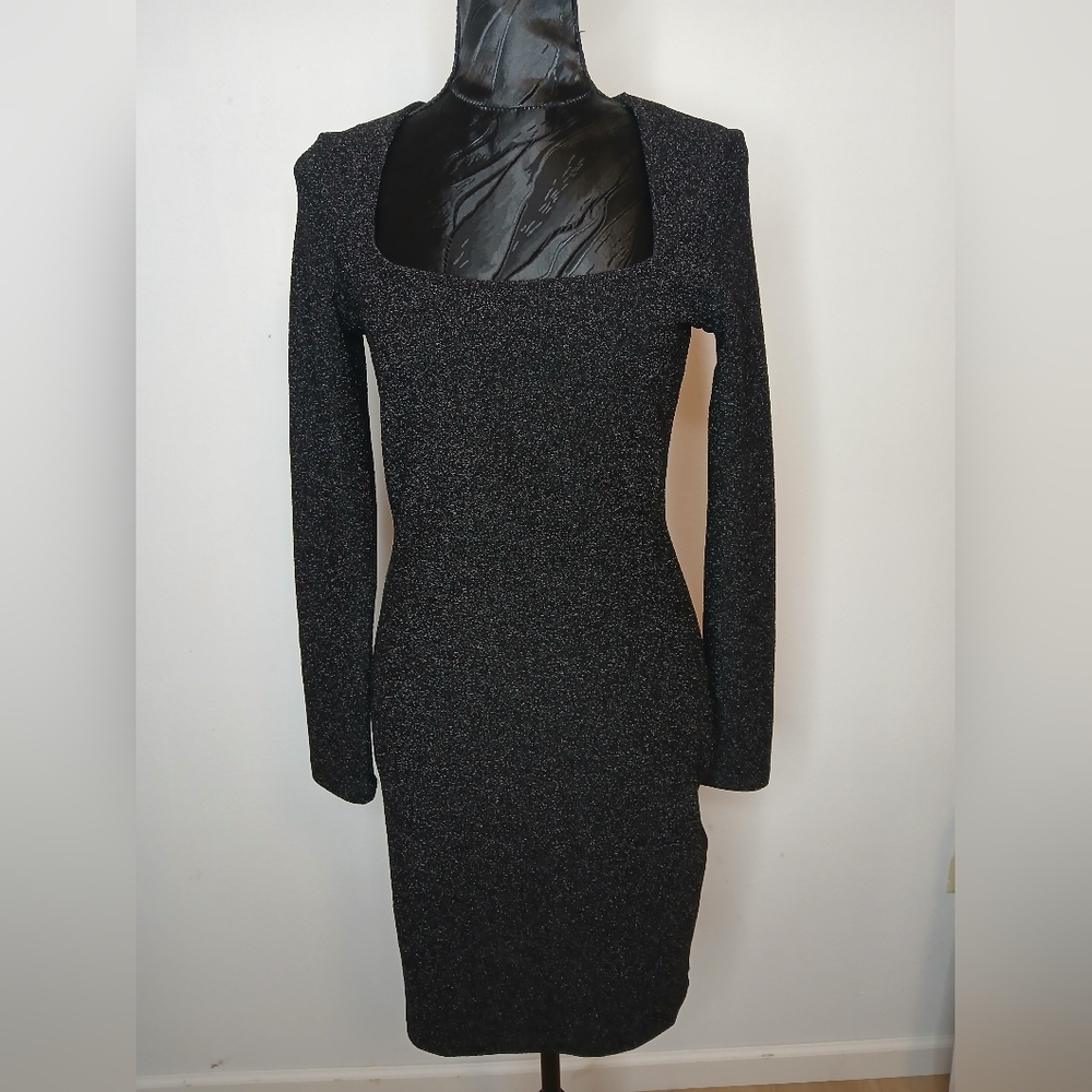 H&M Glittery Black Long Sleeve Dress